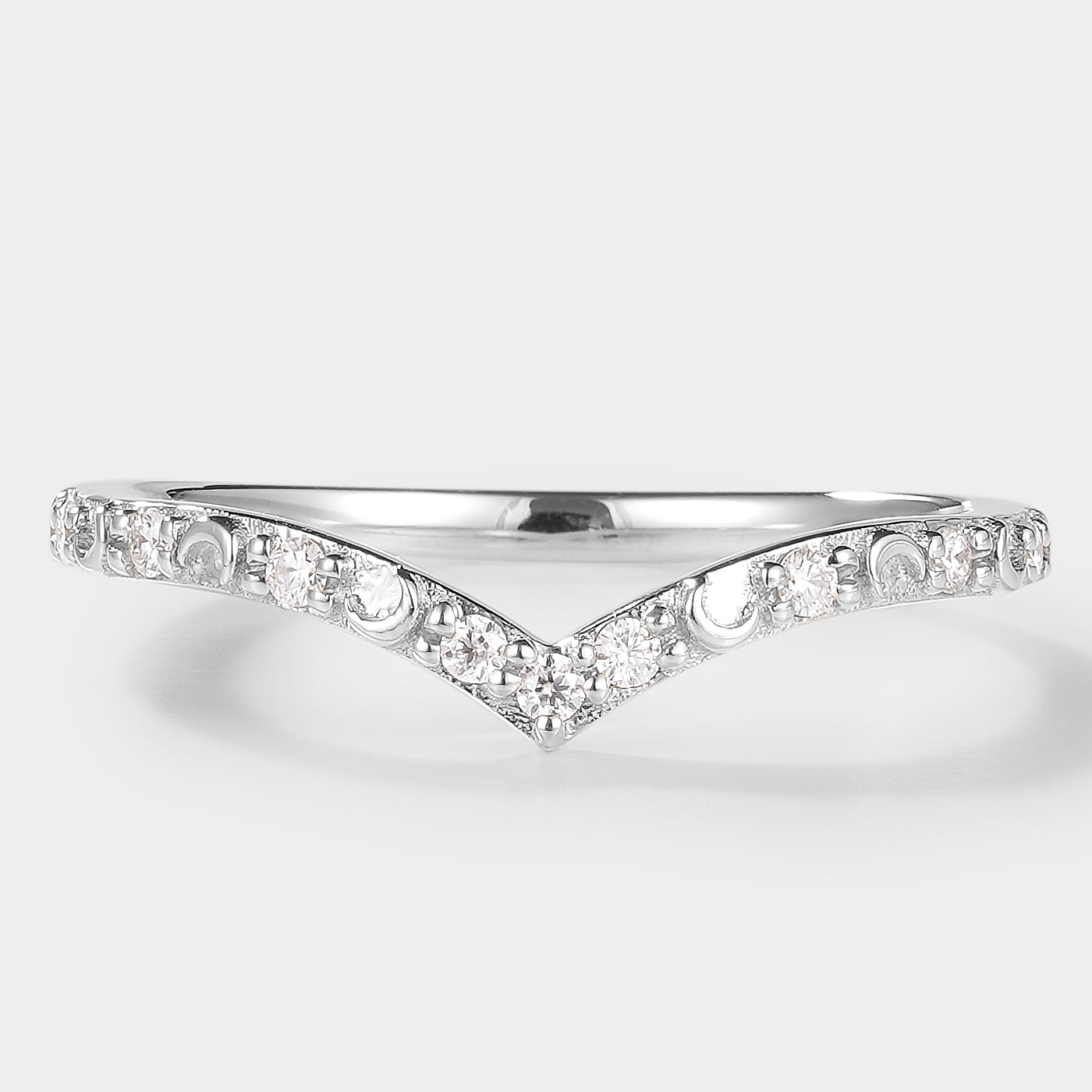 Golden Moonlight Moissanite Stacking Band - Luna