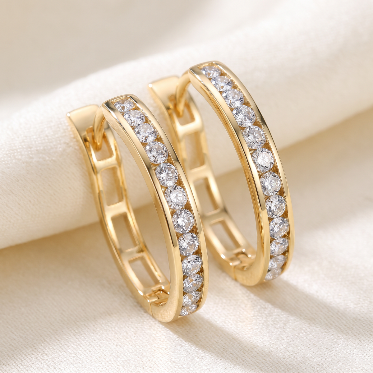 1/2Ct Diamond Hoops in 10k White or Yellow Gold