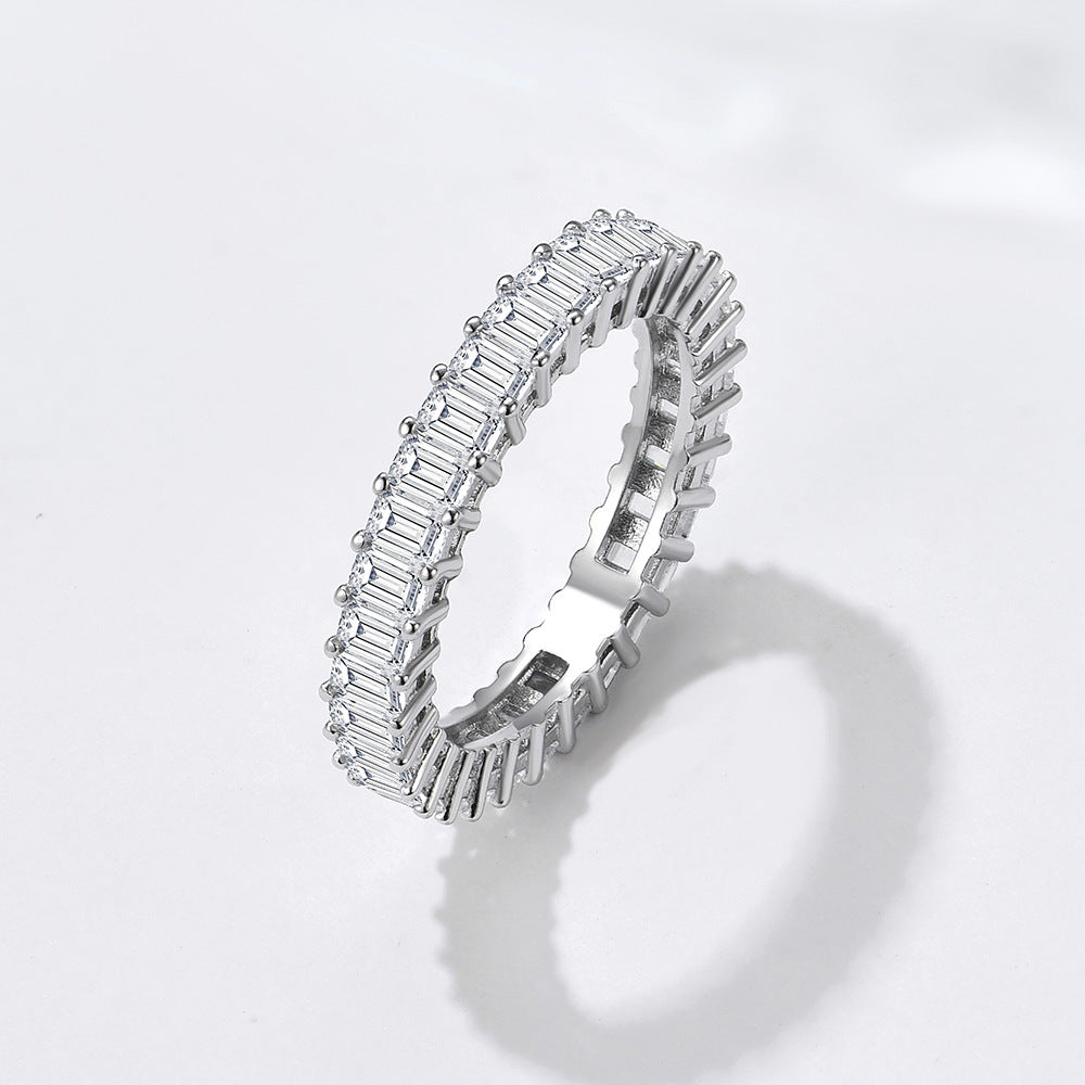 Handmade Cushion Cut Eternity Wedding Band