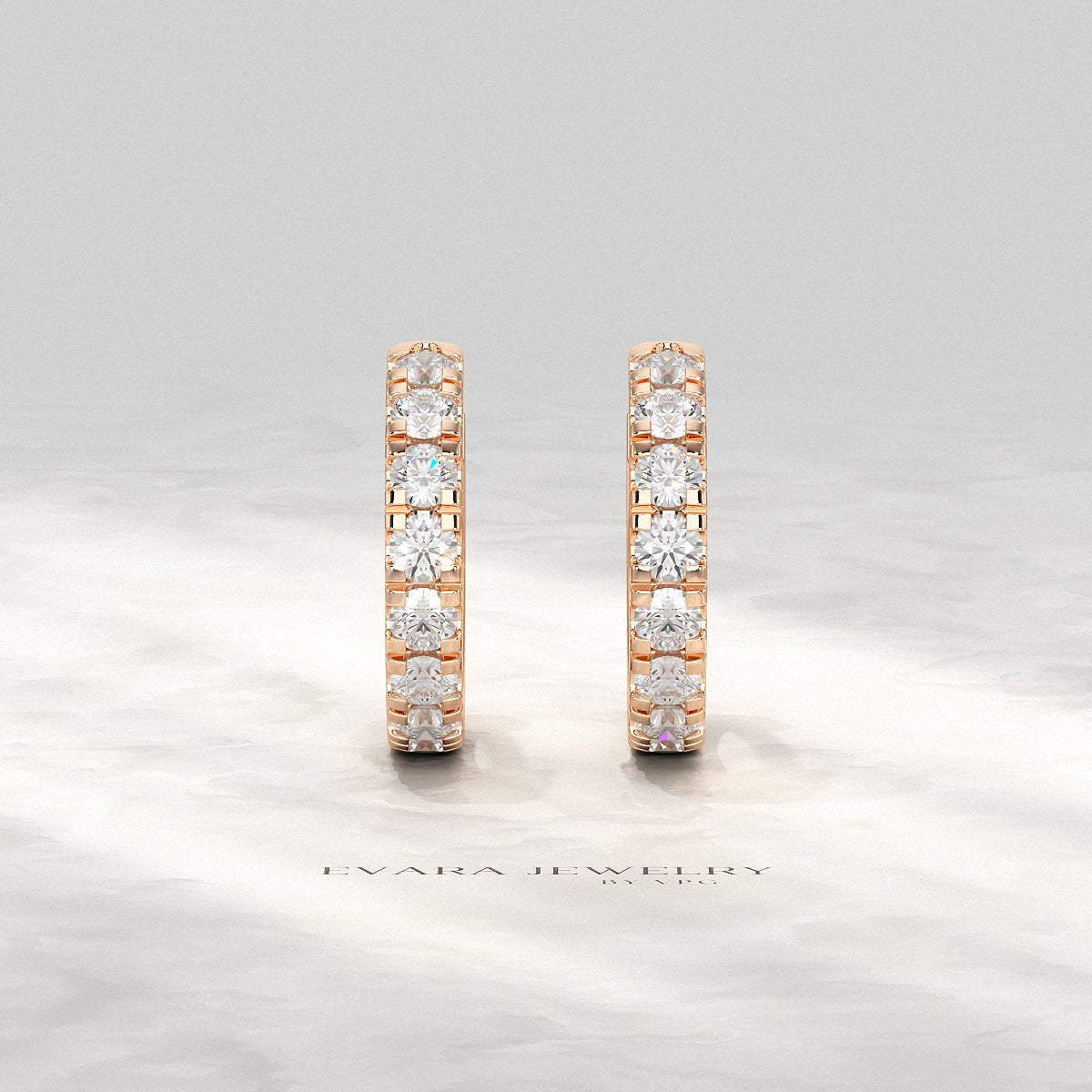 0.66 Carats Diamond Hoop Huggie Earrings
