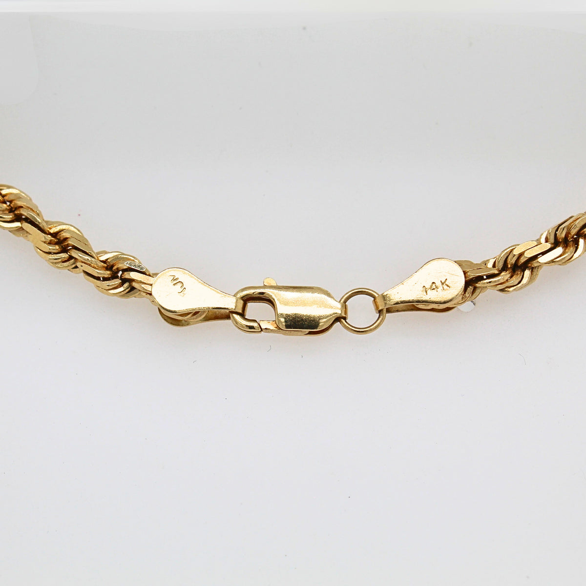 14K Yellow-gold Diamond-cut 22" Solid Rope Chain 27.2 grams