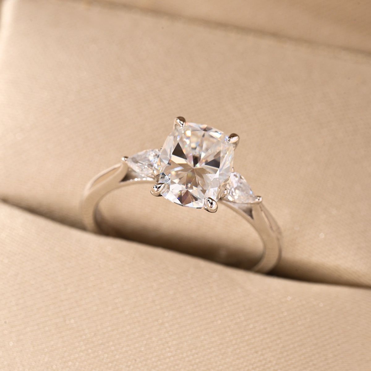 Moissanite Three Stone Ring