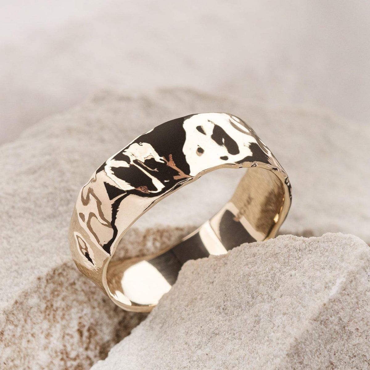 Titan Flow | Wide Liquid Gold Men’s Wedding Band