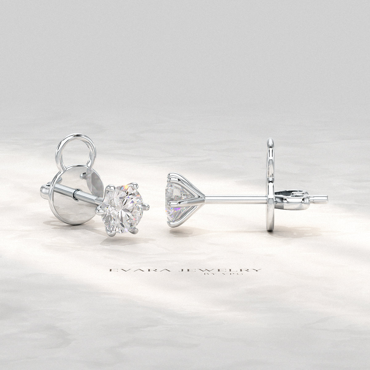 1 Carat Solitaire Lab Grown Diamond Studs Earrings