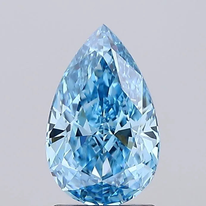 1.30ct Pear Lab Grown Diamond (Colour Fancy Vivid Blue, Clarity VVS2, IGI Certified)