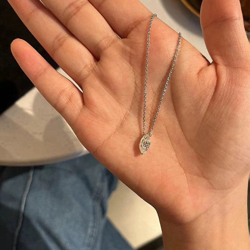 Solarii Moissanite 1.0ct Marquise Cut 925 Sterling Silver Necklace