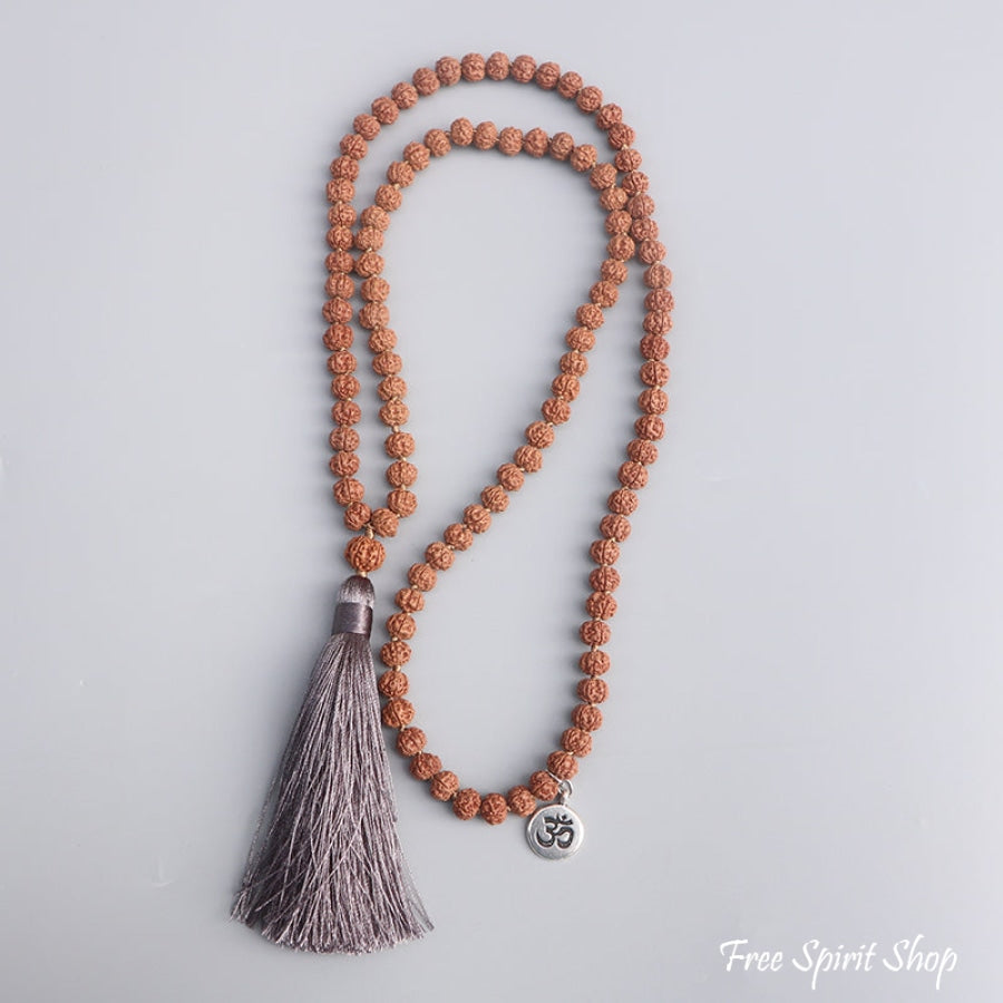 108 Rudraksha Seed & Zen Charm Mala Bead Necklace