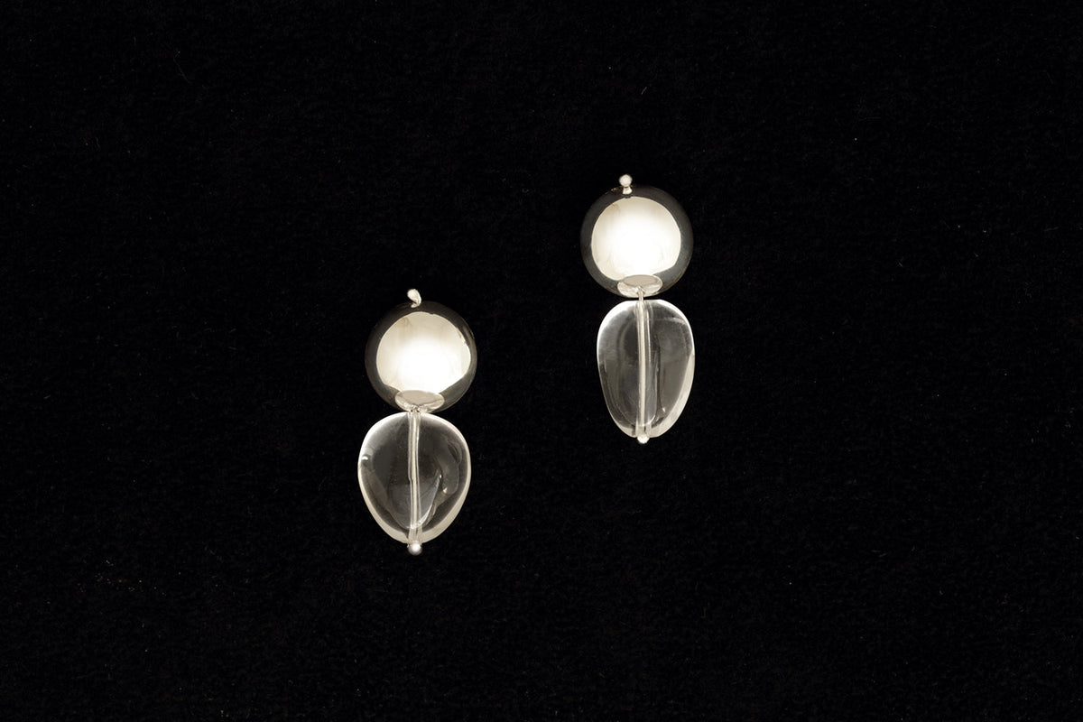 CLEAR QUARTZ DROP EARRING