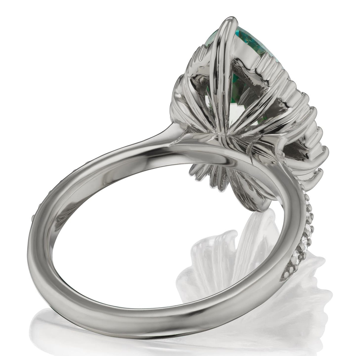 ・ARTEMIS・Pear Aqua-Teal Iconic™ Moissanite Center, Diamond Accents (2.53ctw+)
