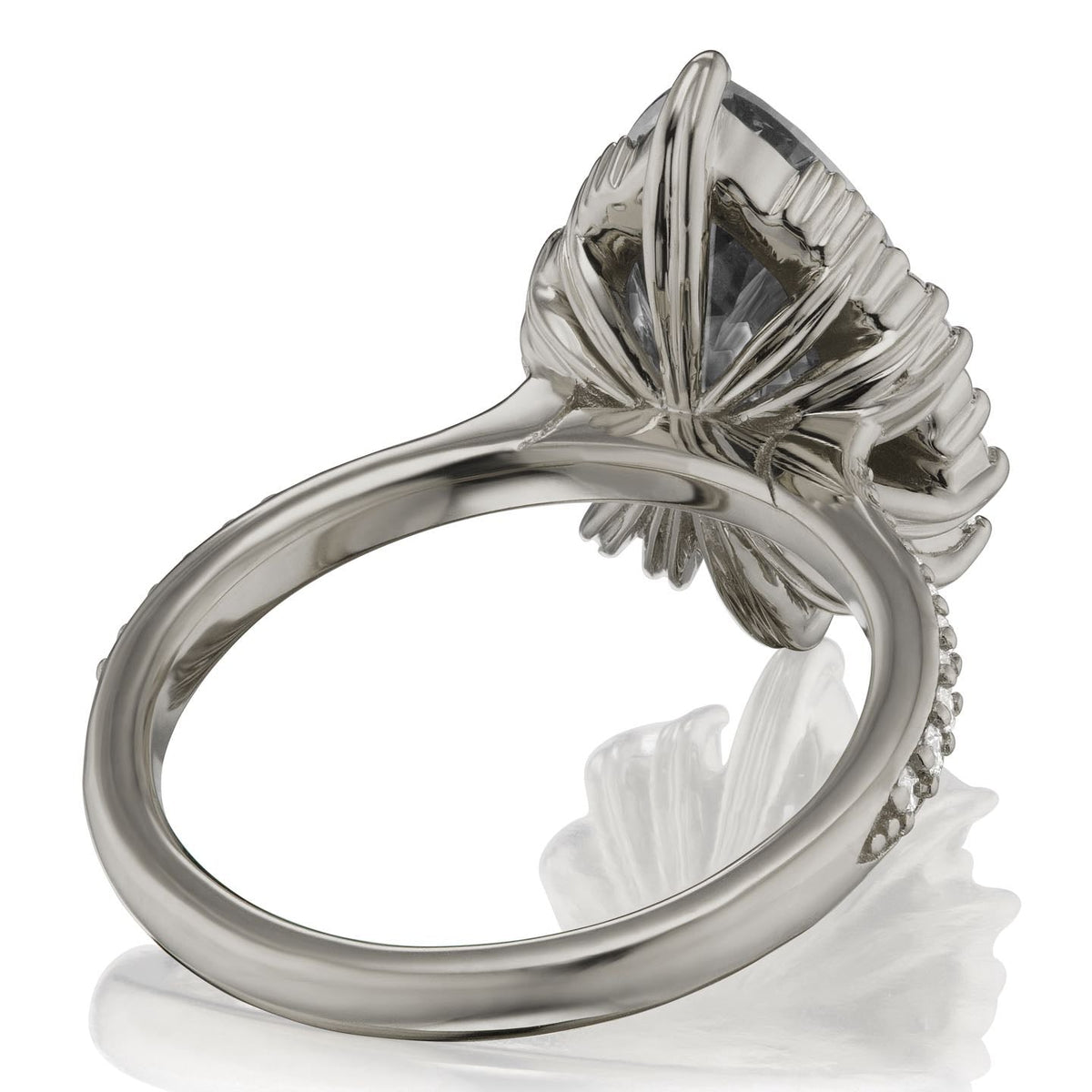 ・ARTEMIS・Pear Iconic™ Grey Moissanite Center, Diamond Accents (2.53ctw+)