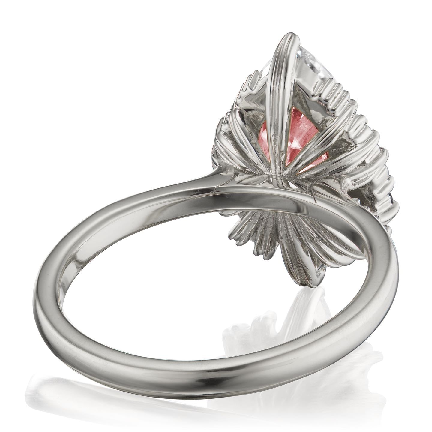 ・ARTEMIS・Pear Peach Sapphire Center, Diamond Accents (3.28ctw+)