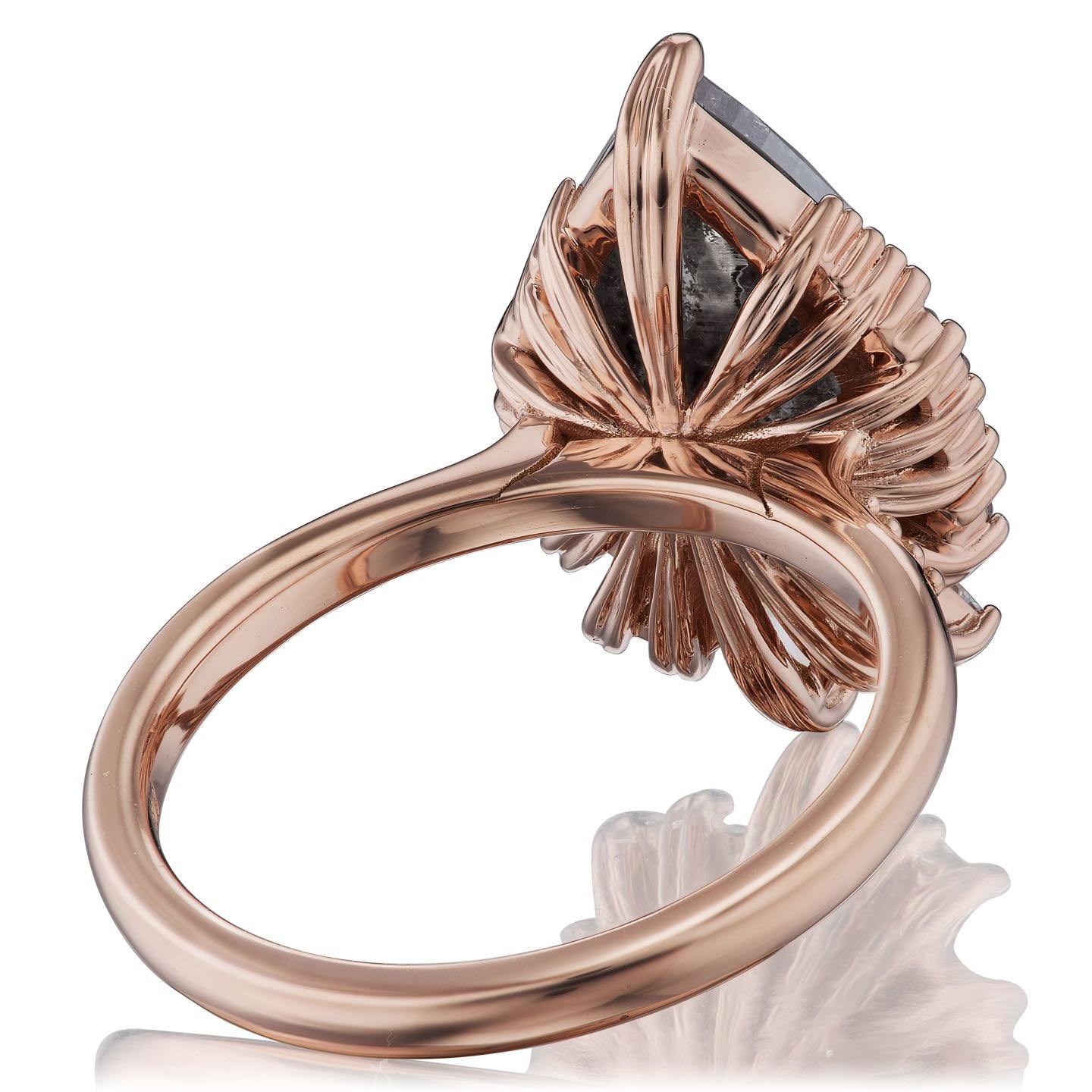 ・ARTEMIS・Pear Rose Cut Diamond Center, Diamond Accents (2.90ctw, Ready to Ship)