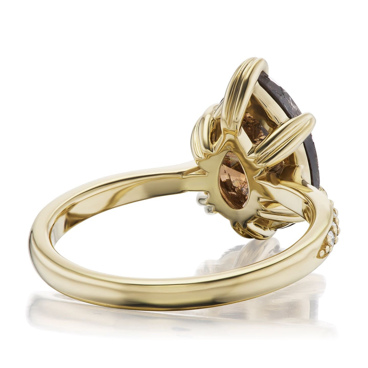 ・PETRA・Pear Rustic Cognac Diamond Center, Diamond Band (2.20ctw)