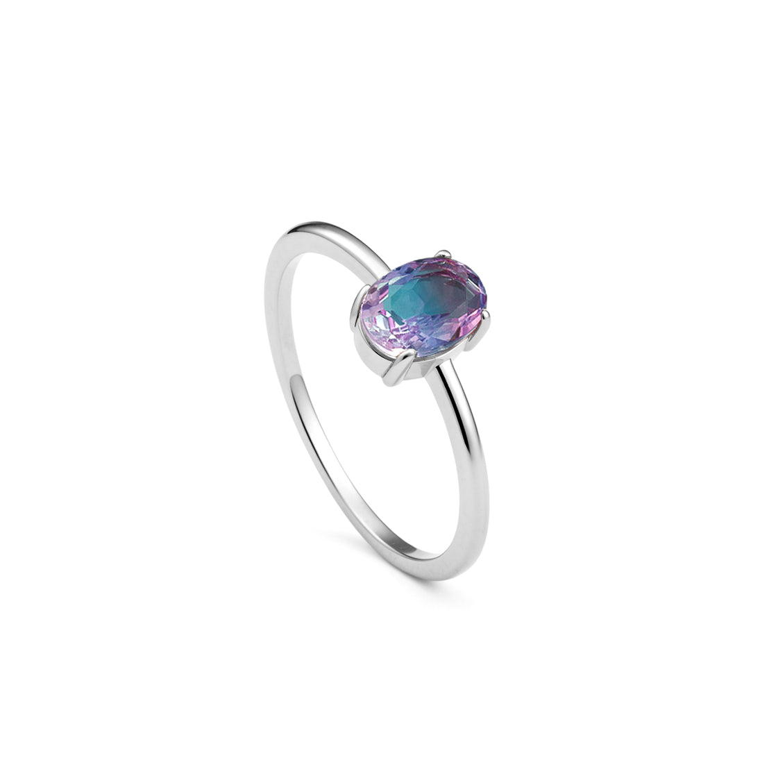Oval Cut Watermelon Tourmaline Ring
