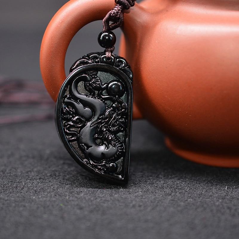 Dragon and Phoenix Obsidian Balancing Necklace