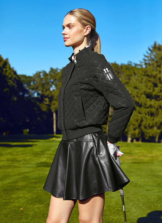 Faux Leather Flare Skirt