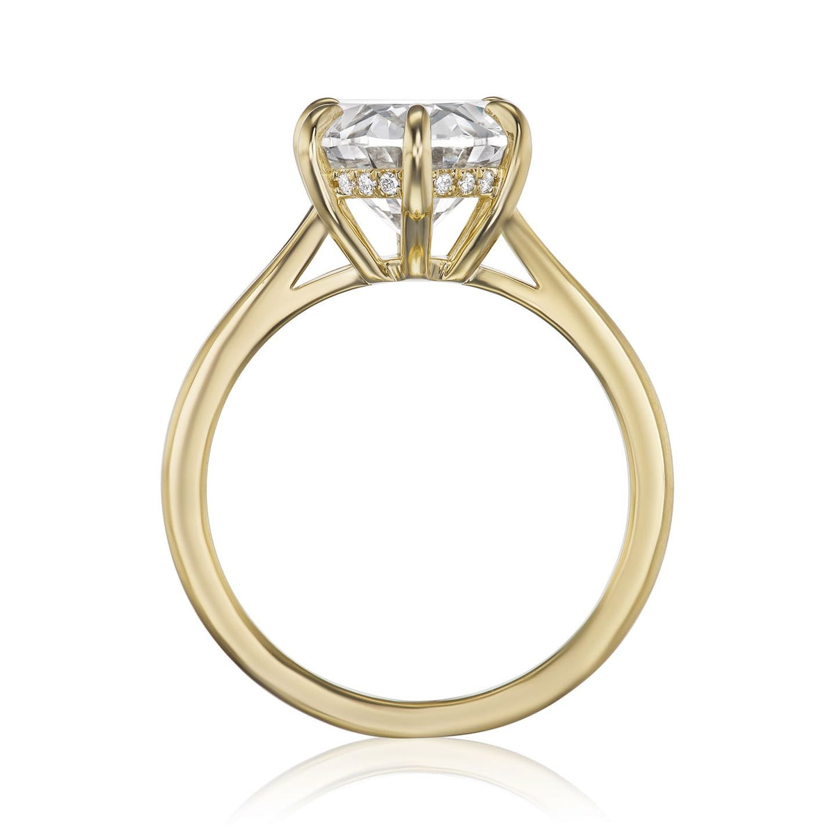 ・Ophelia・Oval Lab-Grown Diamond, Hidden Halo (4.09ct Center)