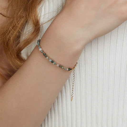 The Meadow & Sea | Moss Agate and Freshwater Pearl Bracelet