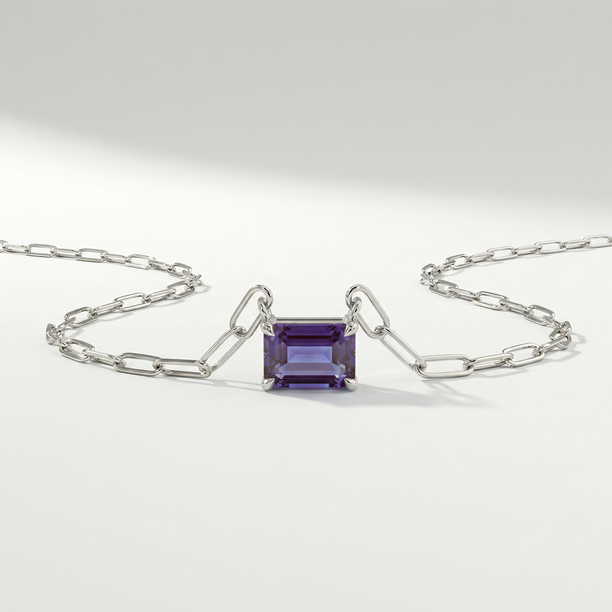 The Gemstone Paperclip Necklace | Lab-Grown Alexandrite