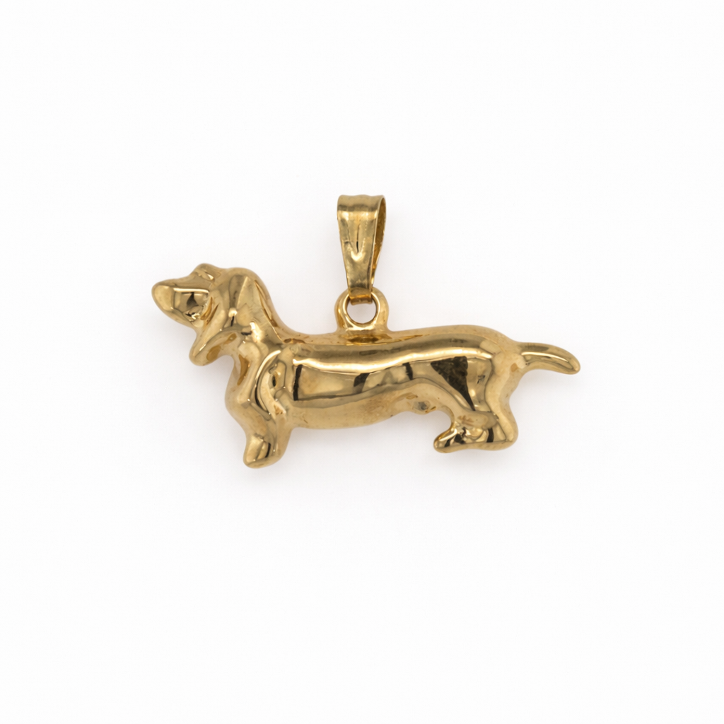 14K Yellow-gold Dachshund Pendant