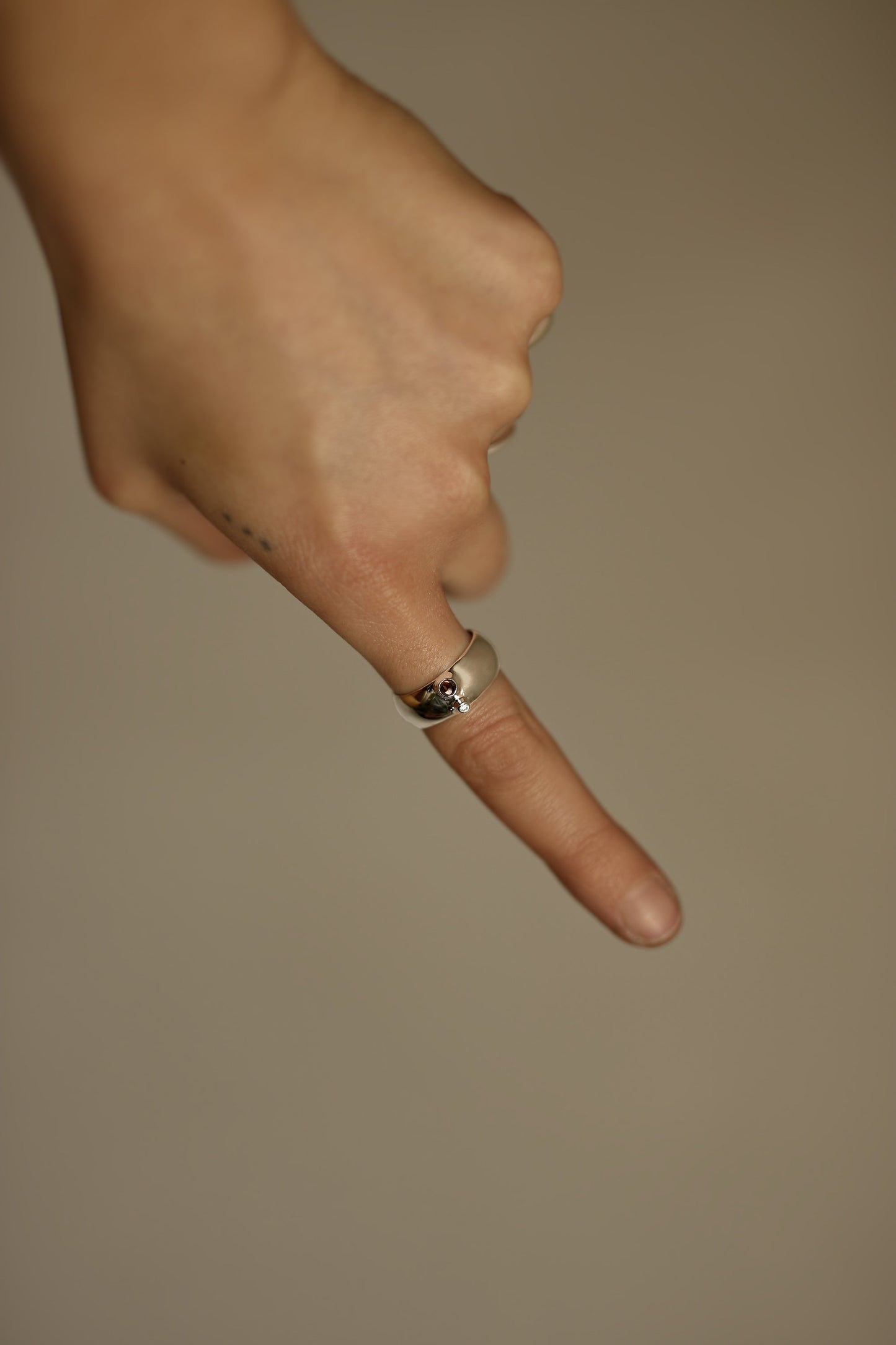 SMOKY QUARTZ AND DIAMOND RING