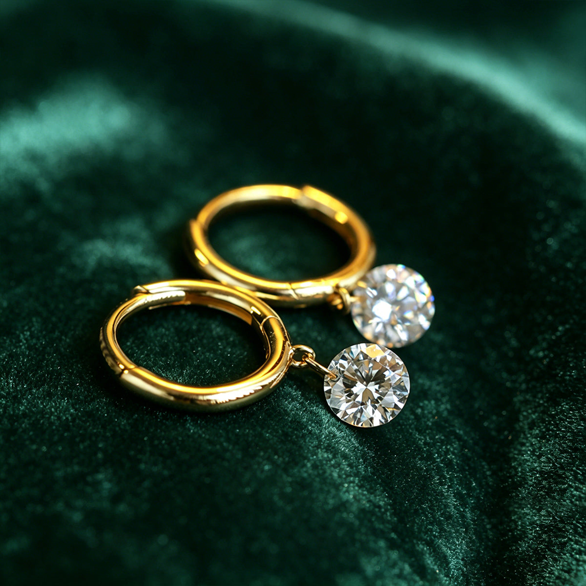 Round cut Lab grown Diamonds Hoop Earrings Set