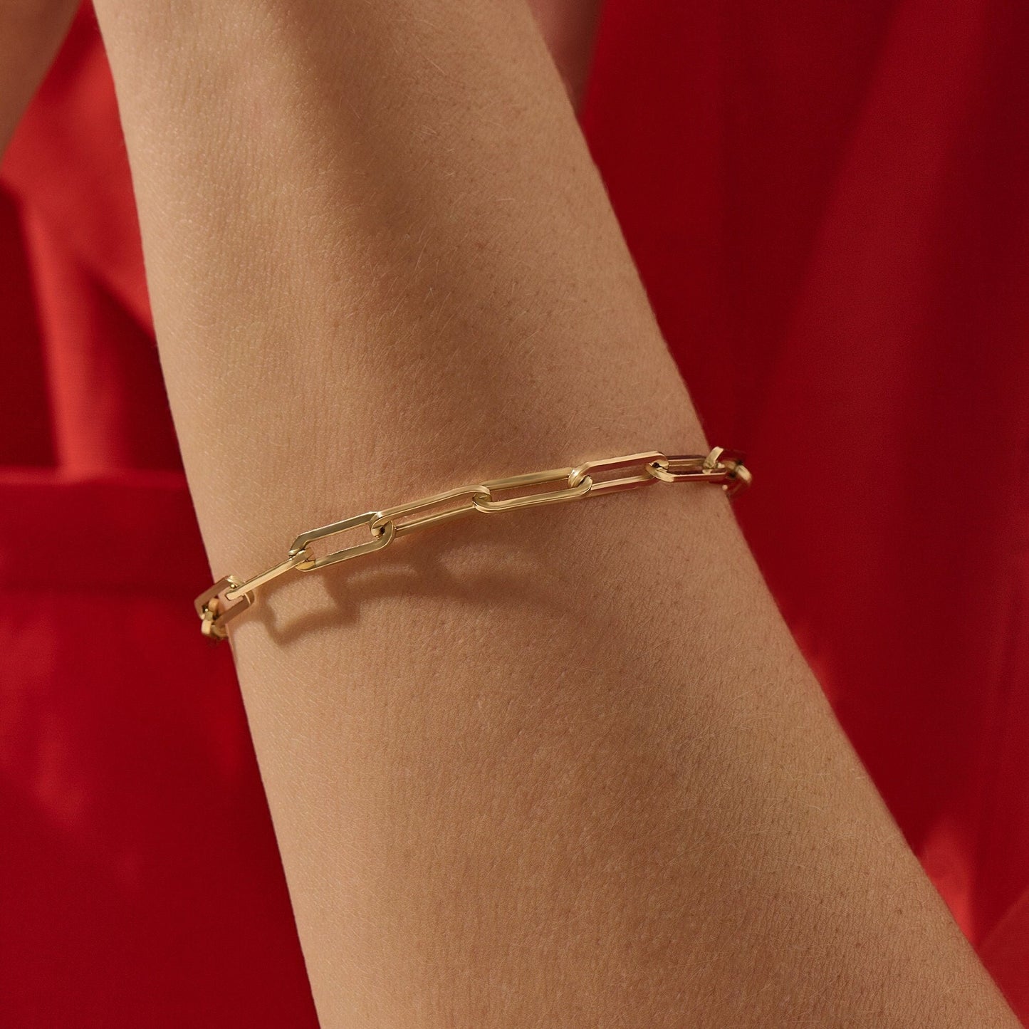 14k Solid Gold Box Chain Bracelet | Unisex Real Gold Layering Jewelry | Stackable Gift for Men & Women | Birthday Gift for Her
