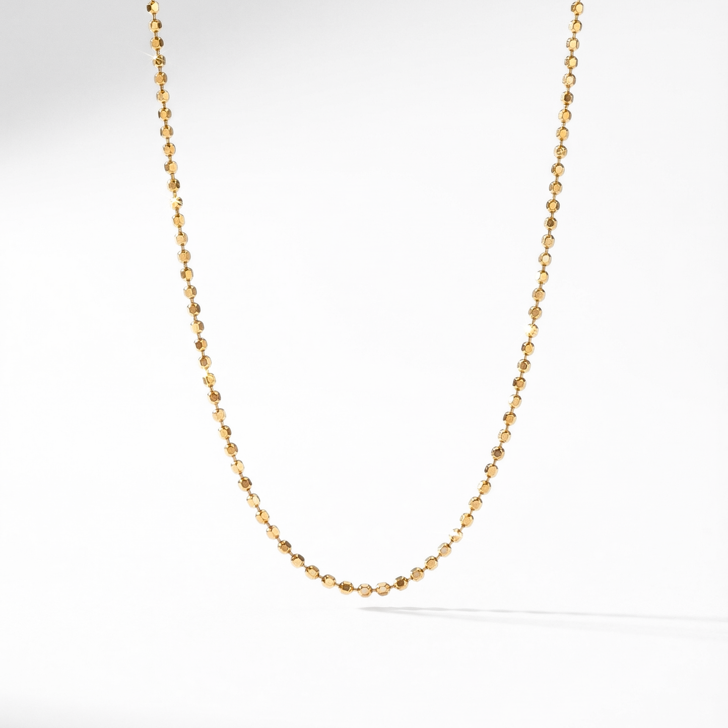 Beaded Chain Necklace | 20" | 14K Yellow Gold