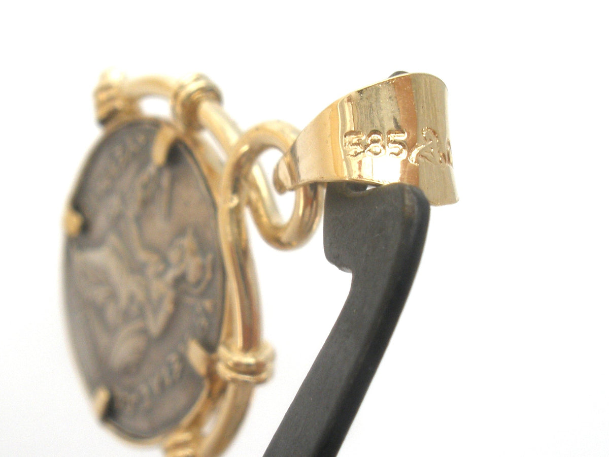 14k Gold & Silver Alexander The Great Coin Pendant