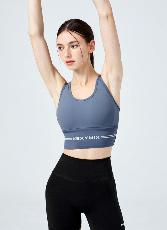 Black Label Power Rise Logo Banding Bra Top