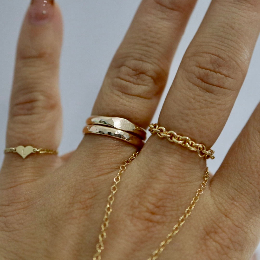 Thick Hammered Stacking Ring - Choose Your Metal - Sterling Silver or 14 Karat Gold Fill