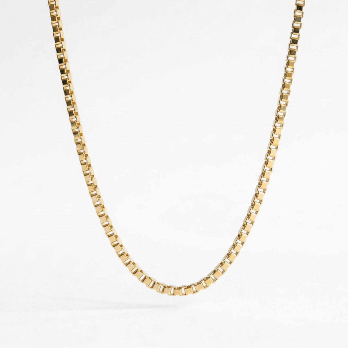 Box Chain Necklace | 18" | 1.4mm | 14K Yellow Gold
