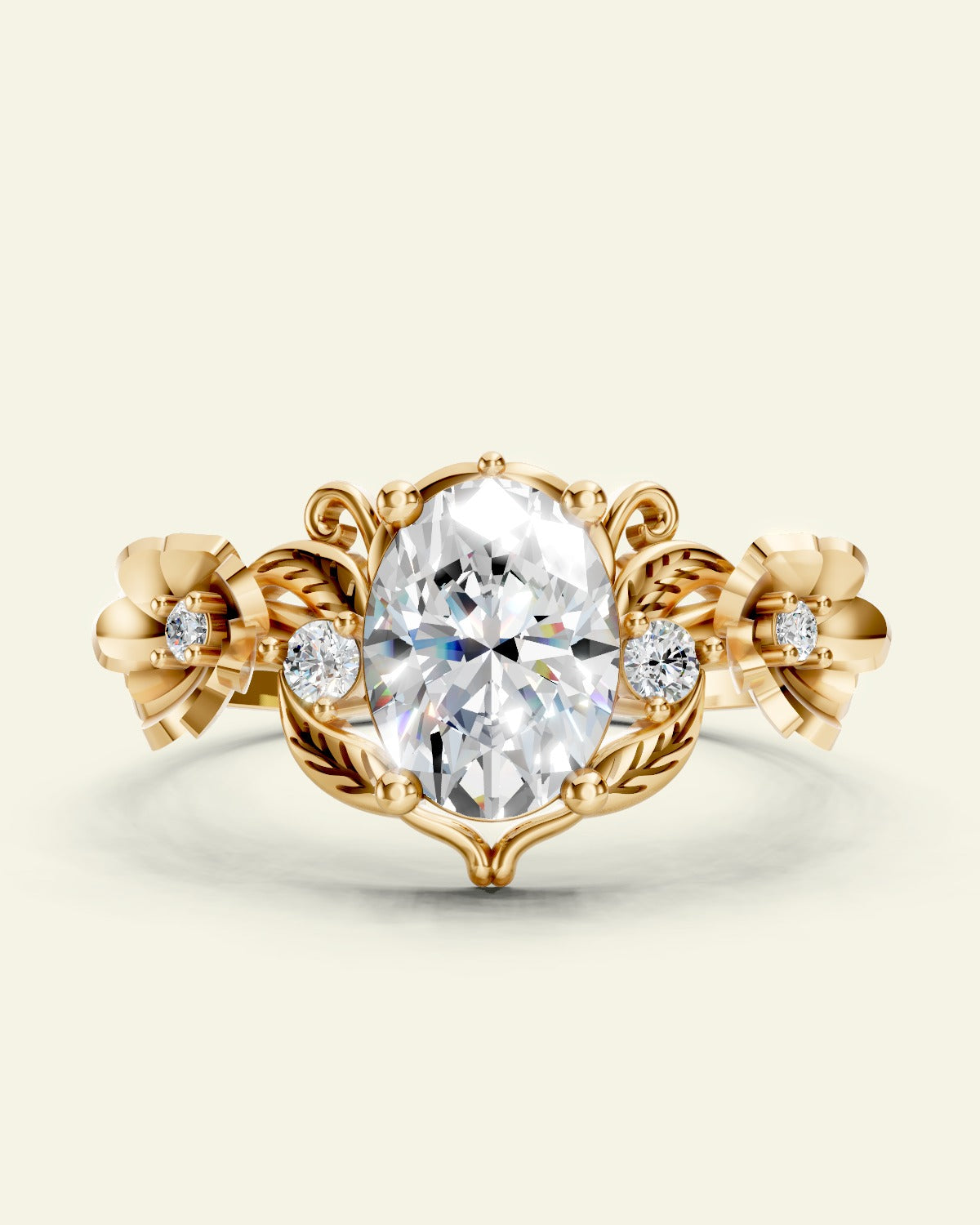 Adelina | oval cut 8x6 gemstone ring setting