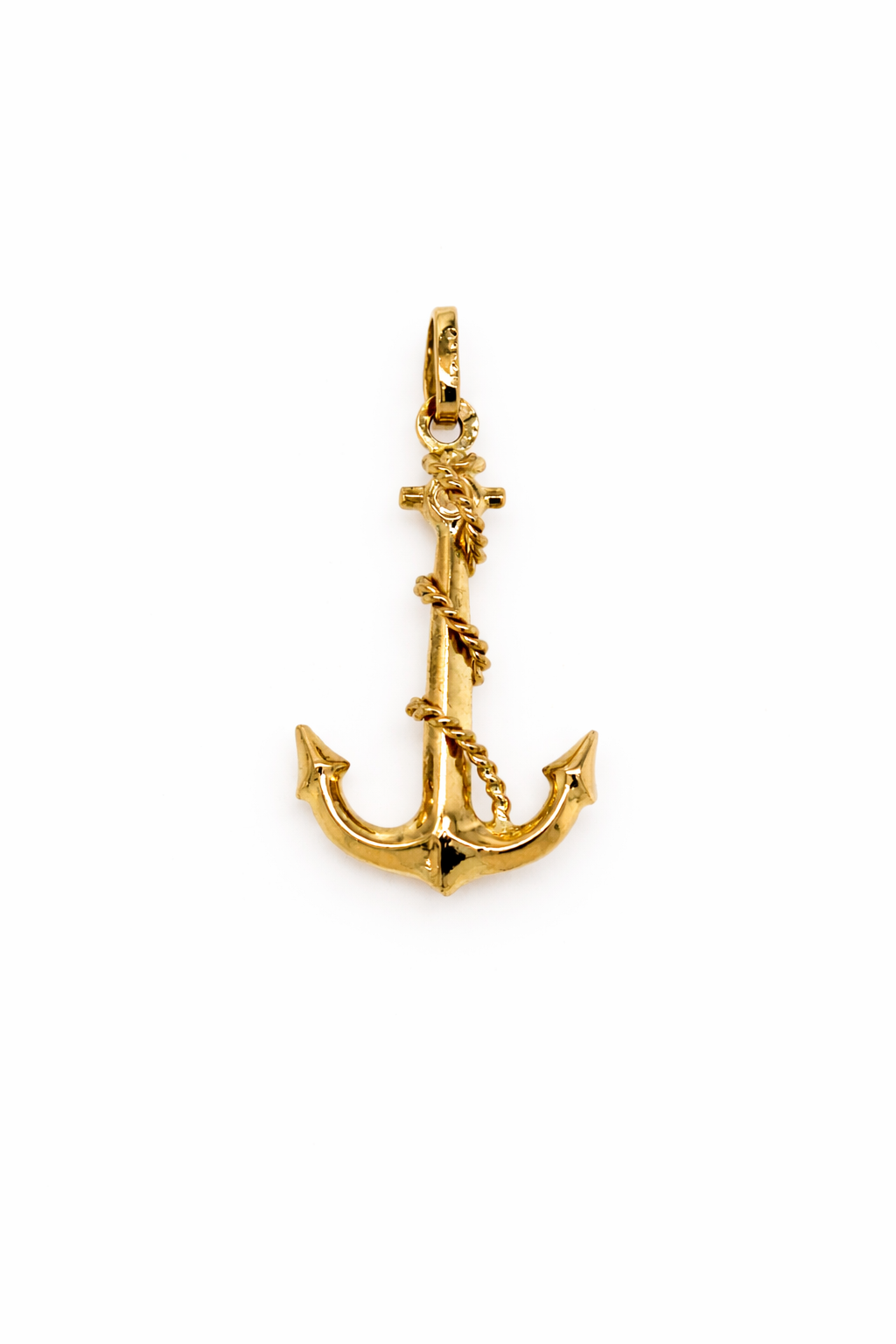 14K Yellow-gold Anchor & Rope Pendant