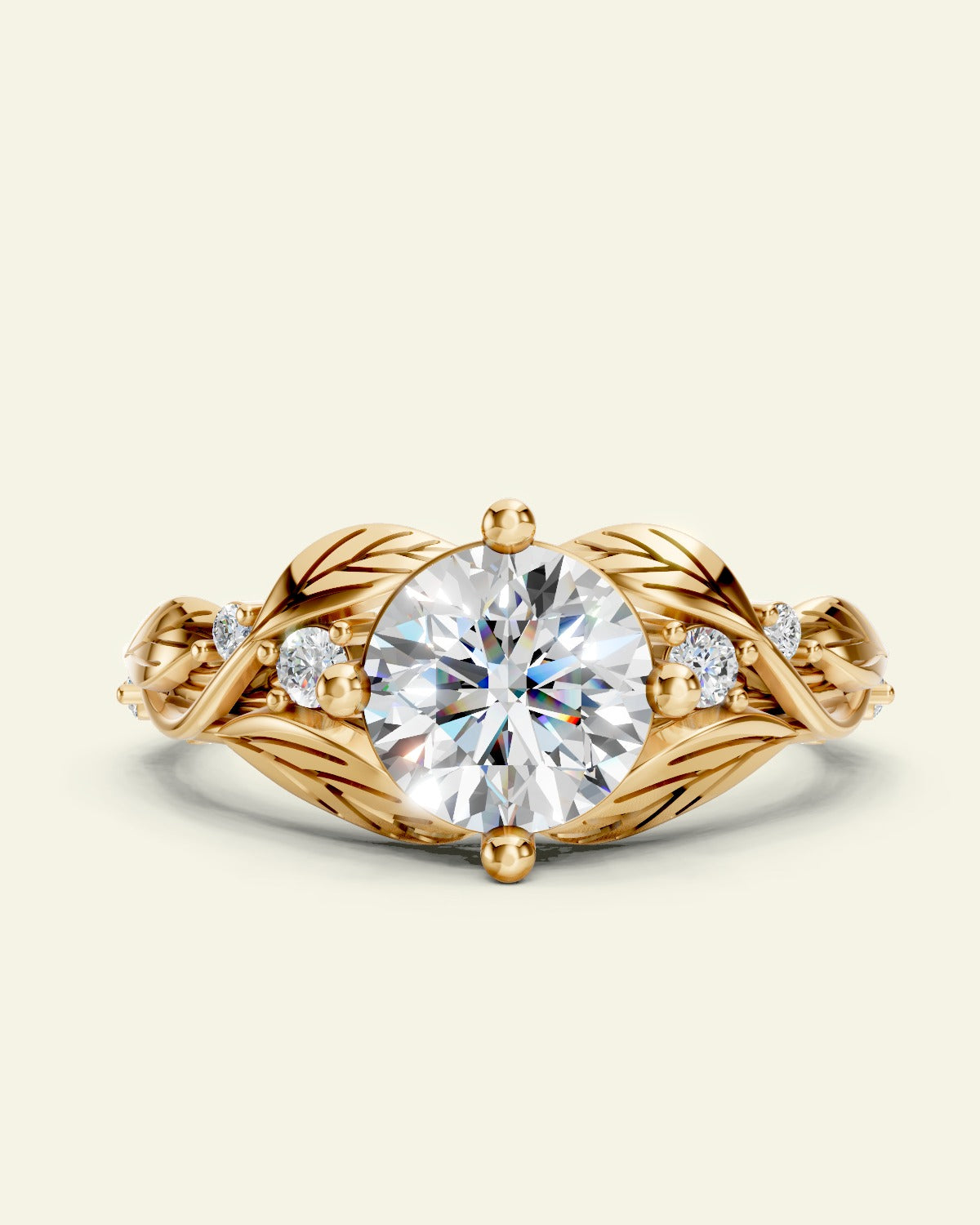 Clematis | round cut 7mm gemstone ring setting with accents gemstones