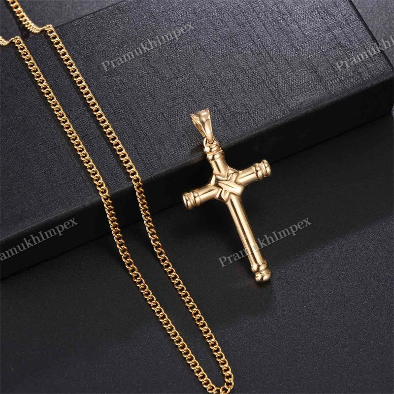 Vintage 925 Sterling Silver Plain Cross Pendant For Women