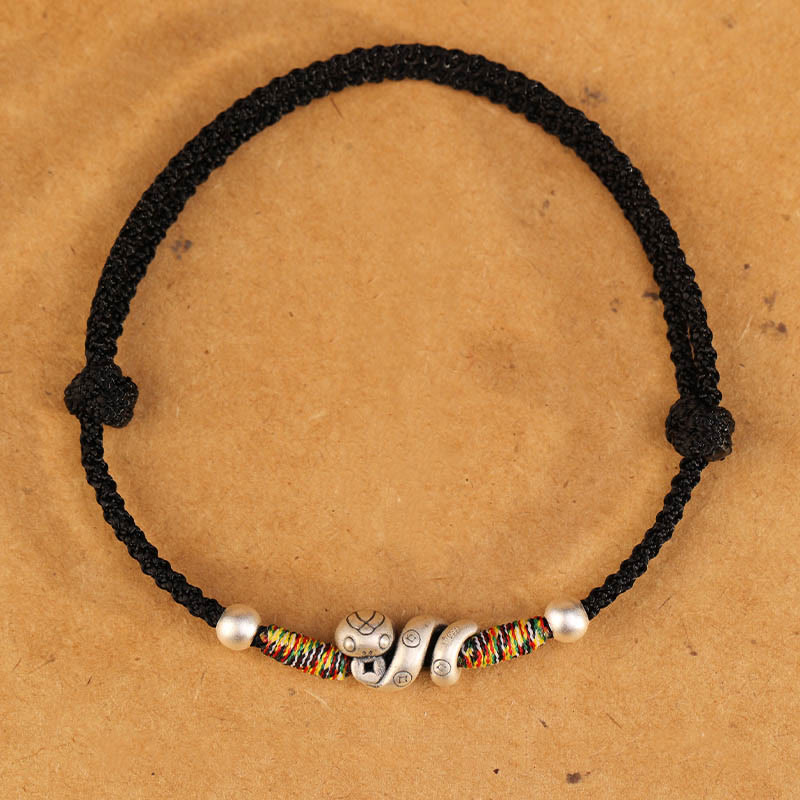 Fortune Jewel Red String 999 Sterling Silver Year Of The Snake Anklet