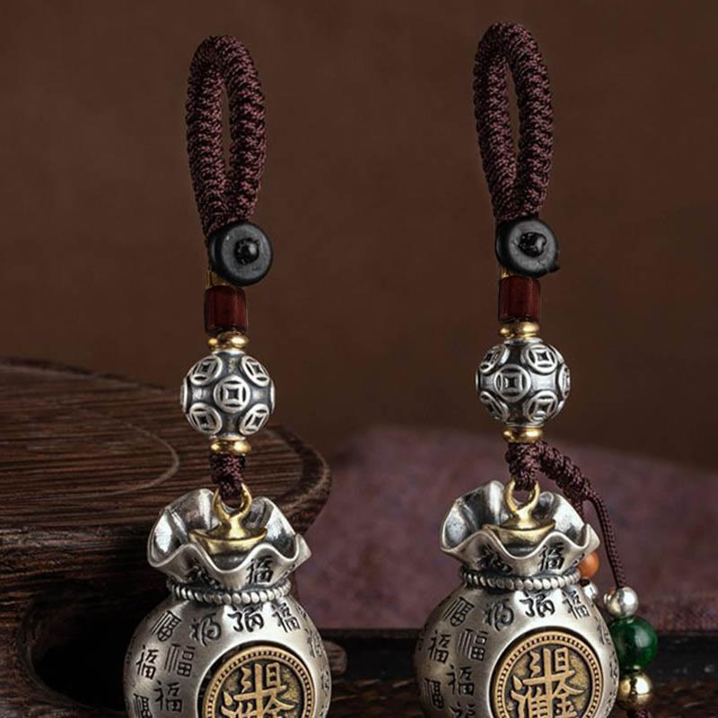 Fortune Jewel Fu Character Money Bag Making Money Every Day Fortune Key Chain