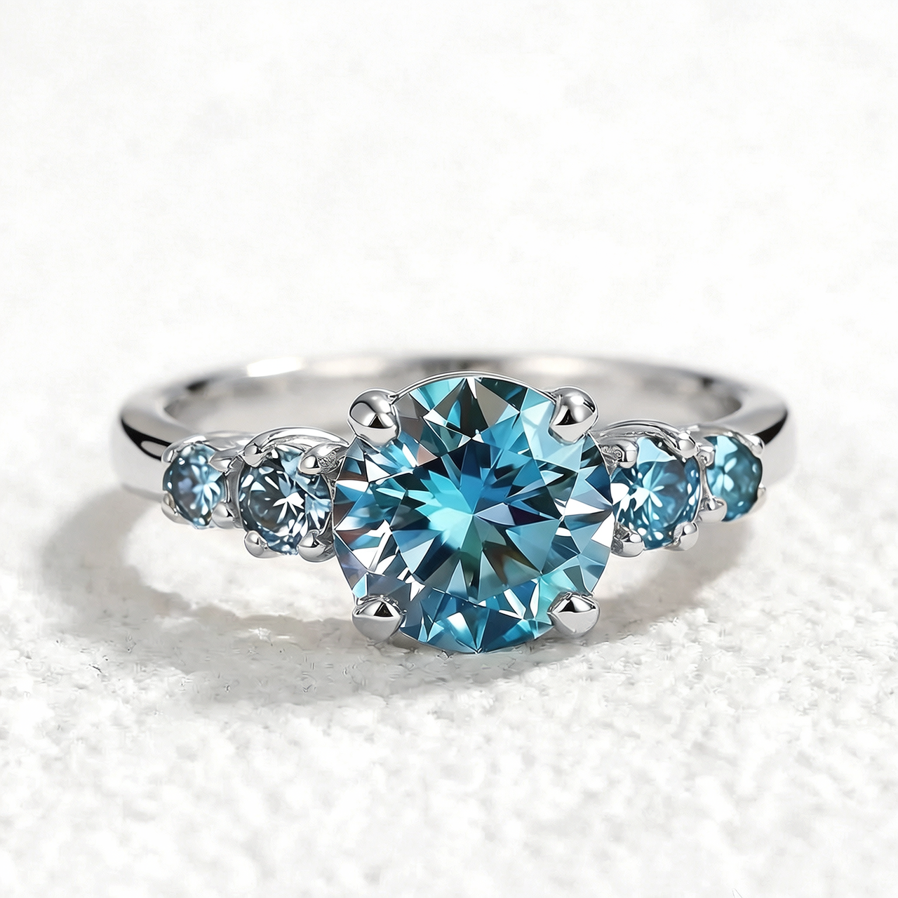 Althea Classic 1CT Round-Cut Blue Sapphire Gold Ring
