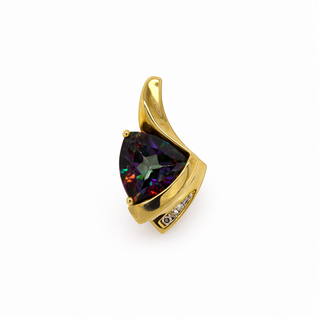 10KY Mystic Topaz Pendant