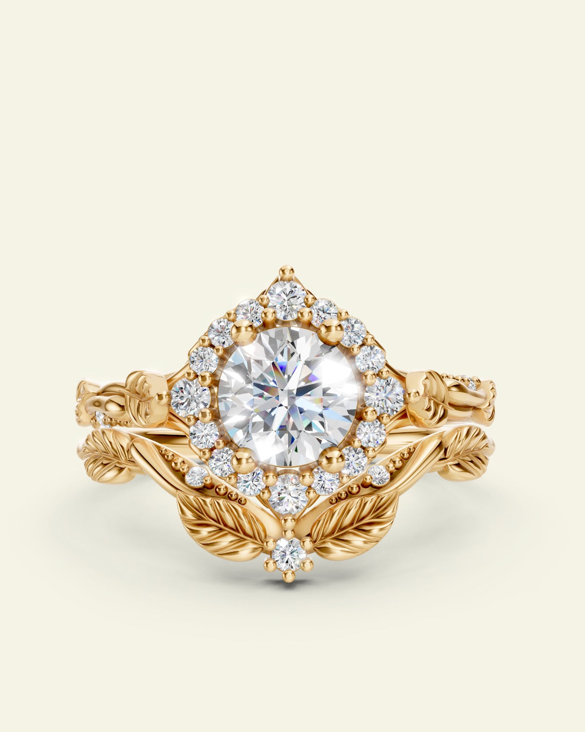 Florentina | custom bridal ring setting for 6 mm round cut gemstone