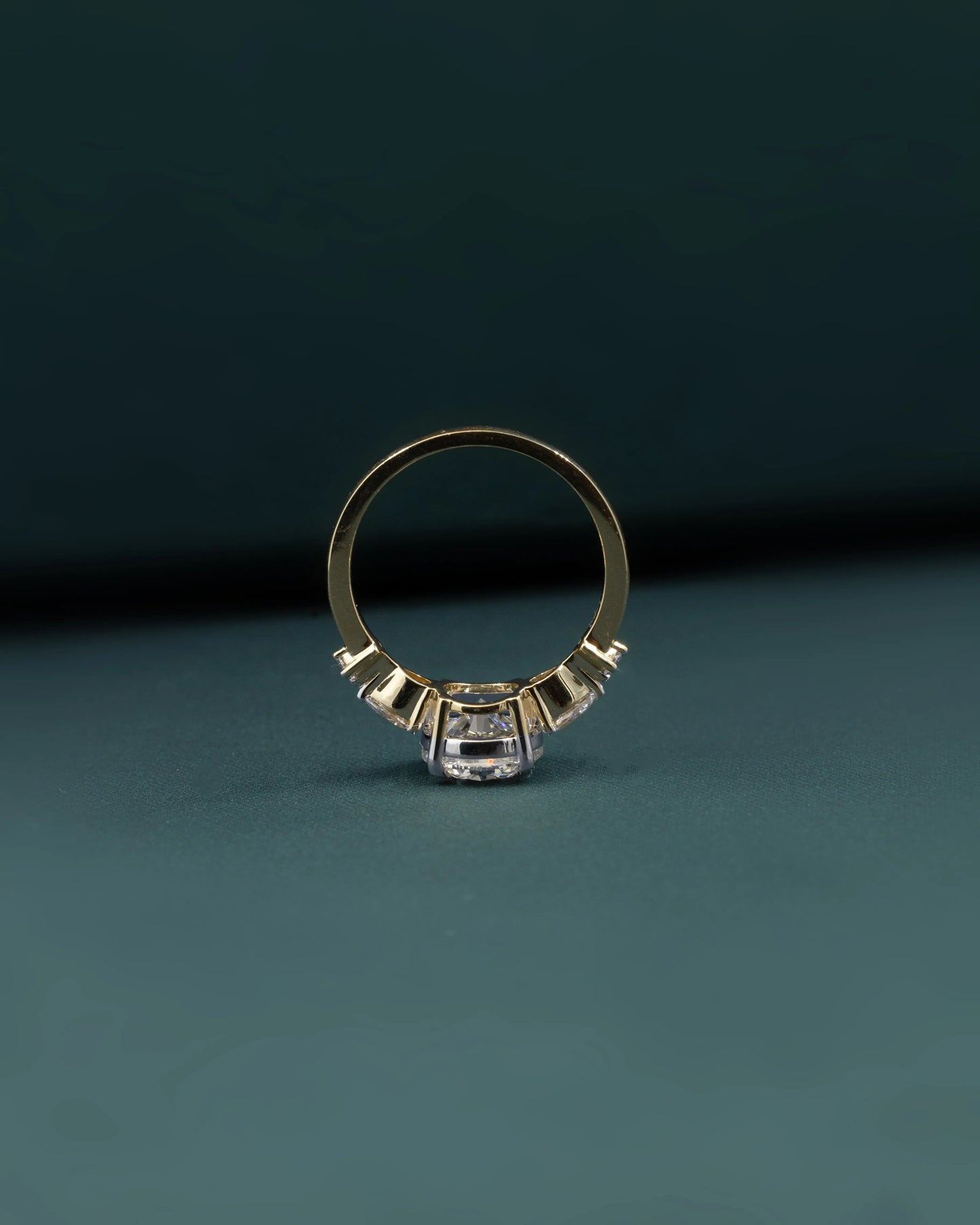 2.54 CTW Pear & Emerald Cut CVD Lab-Grown Diamond Three Stone Engagement Ring