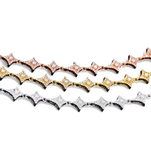 Iced Out Rose Gold Plating Moissanite Iced Out Star Bracelet