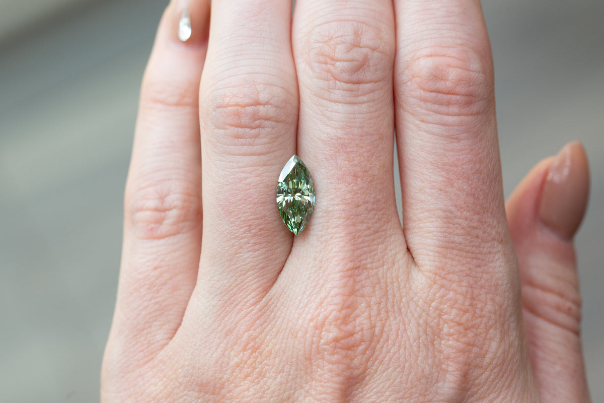 2.50ct Fancy Vivid Green Marquise Lab Diamond, VS1