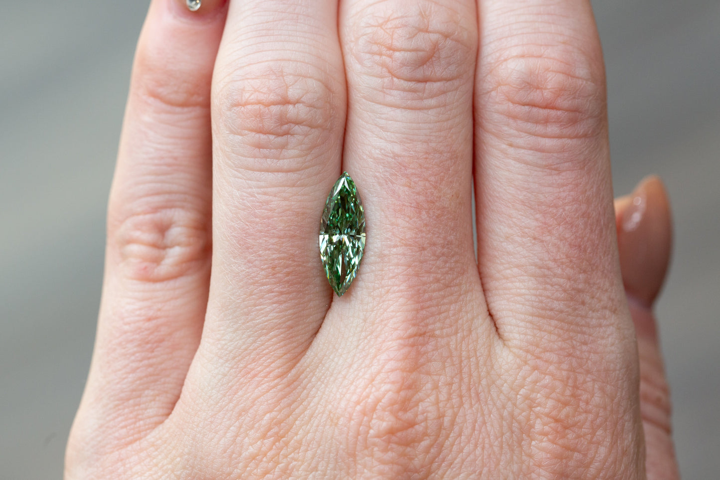 2.24ct Fancy Vivid Green Marquise Lab Diamond, VVS2