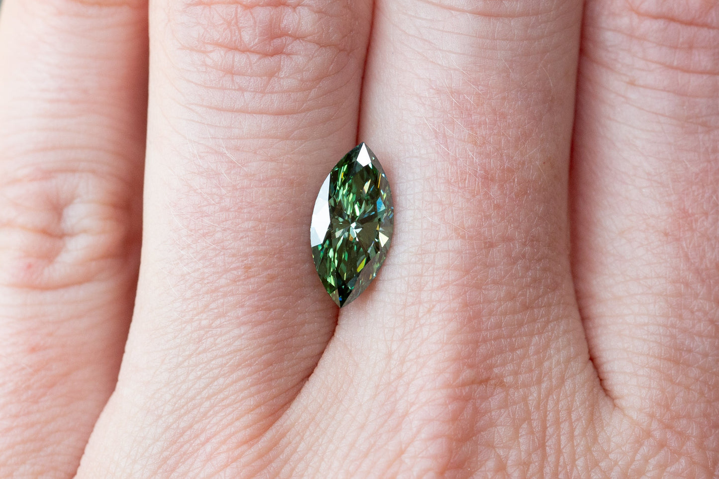 2.09ct Fancy Vivid Green Marquise Lab Diamond, VS1