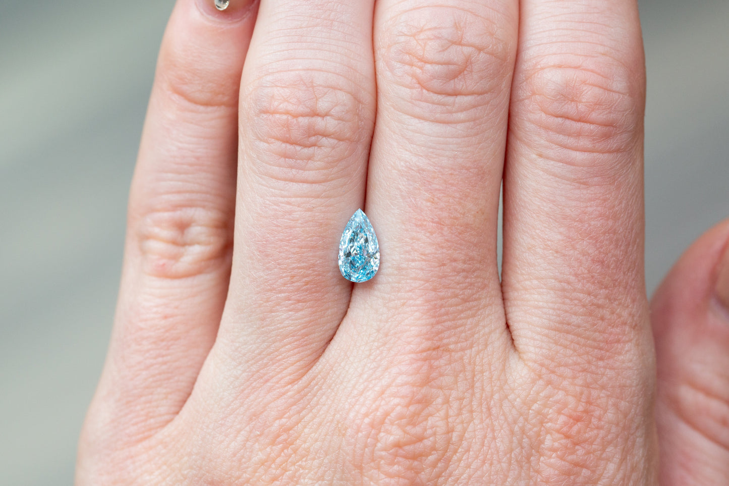 1.16ct Fancy Vivid Blue Pear Lab Diamond, VVS2