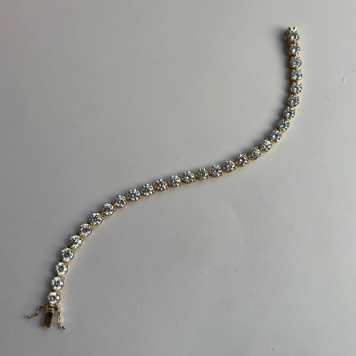 15 CTW Lab-Grown Diamond Tennis Bracelet | 14K Yellow Gold