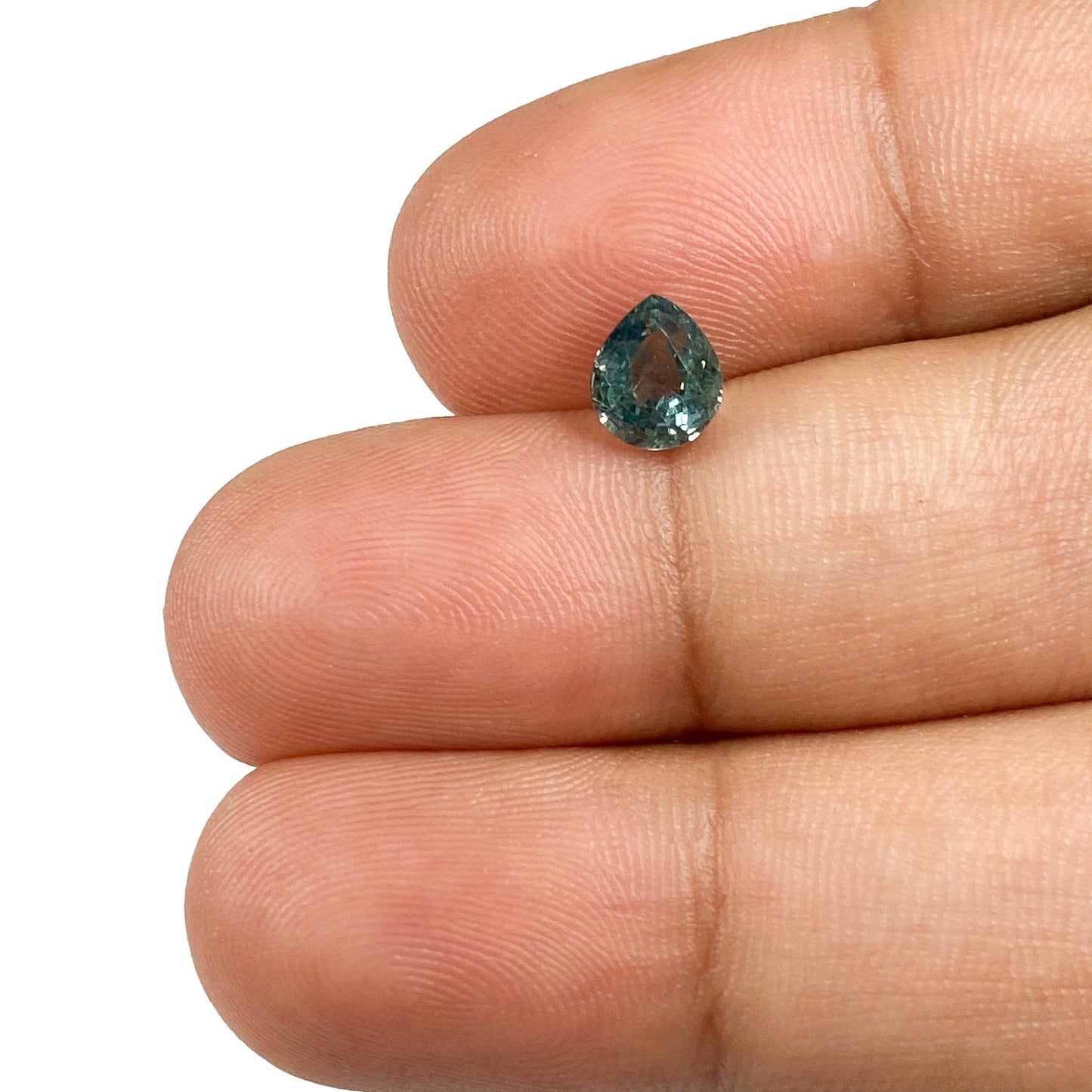 1.02ct | Brilliant Cut Pear Shape Green Blue Montana Sapphire