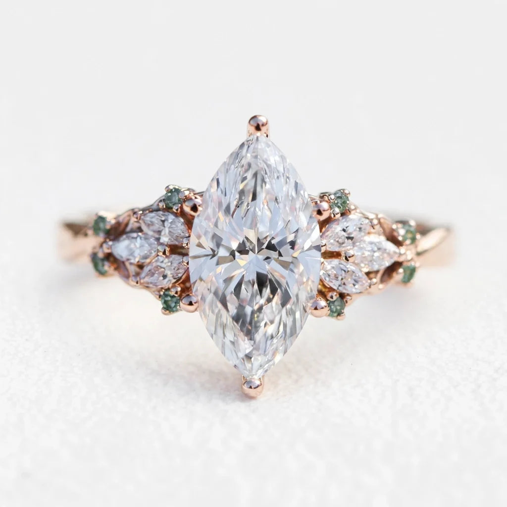 Eleonora’s Radiance | 2CT Marquise Diamond Vintage Engagement Ring